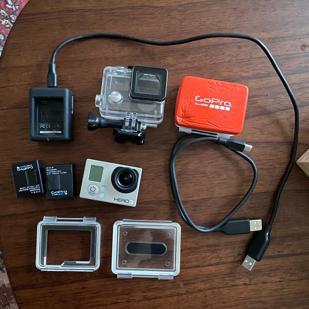 GoPro Hero3 Silver with GoPro accessories